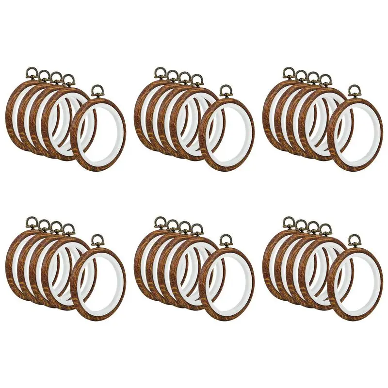 

Y42A-30Pcs Embroidery Hoops Imitated Wood Embroidery Circle Round Display Frame Circle For Art Craft Sewing And Hanging