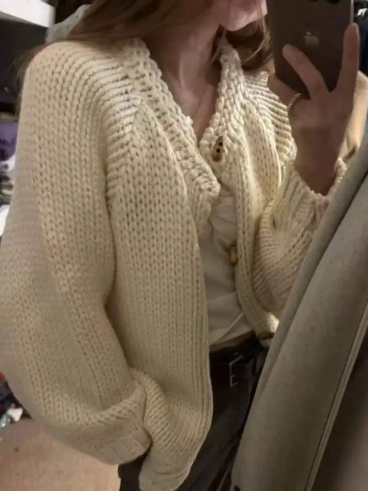 Abnehmen ort Strickjacke Casual Faion Lose Herbst Winter Vorne Offen Pullover Polyester Warme Lange Sve runde Ne