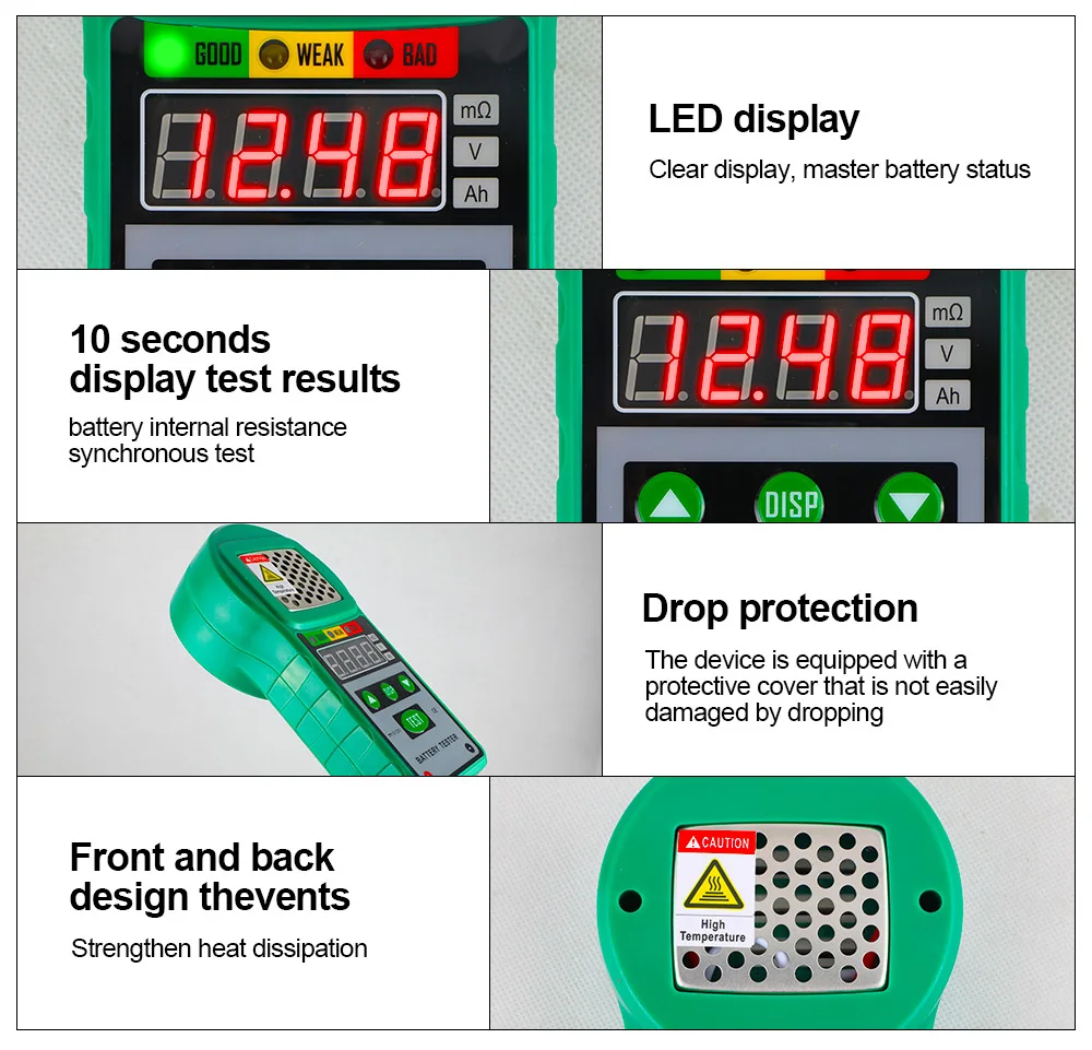 DUOYI DY225 3 In 1 Electric Vehicles Battery Tester 6V 12V DC Power Load Starting Charge UPS Test Tool Battery Capacity Tester