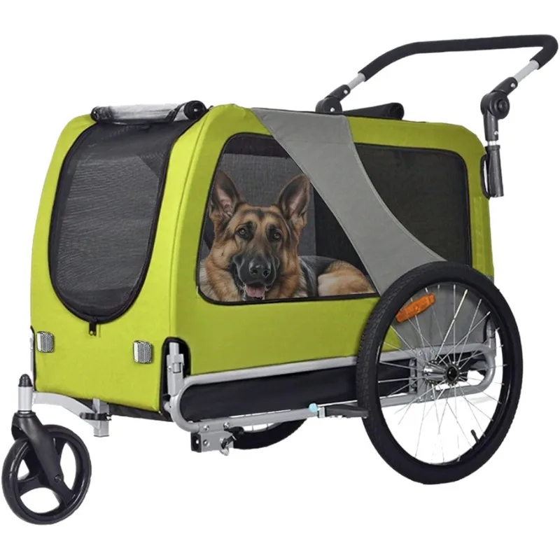 Bicycle rear hanging pet three-wheel trailer two-in-one can be implemented independently