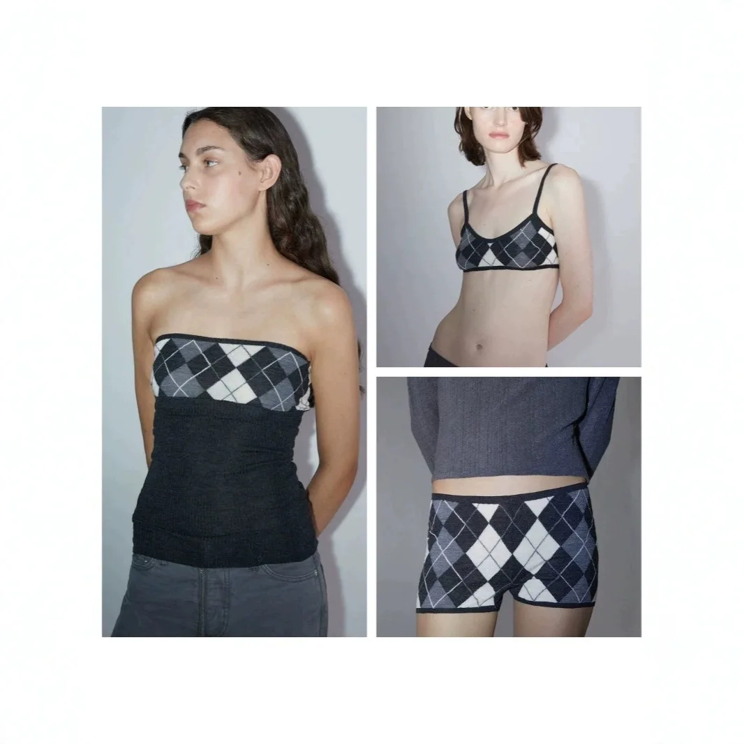 

Paloma Wool Merino Knitted Wool Blend Diamond Strap Top orts Ultra Thin Ultra Light Women's Spring Summer Faion