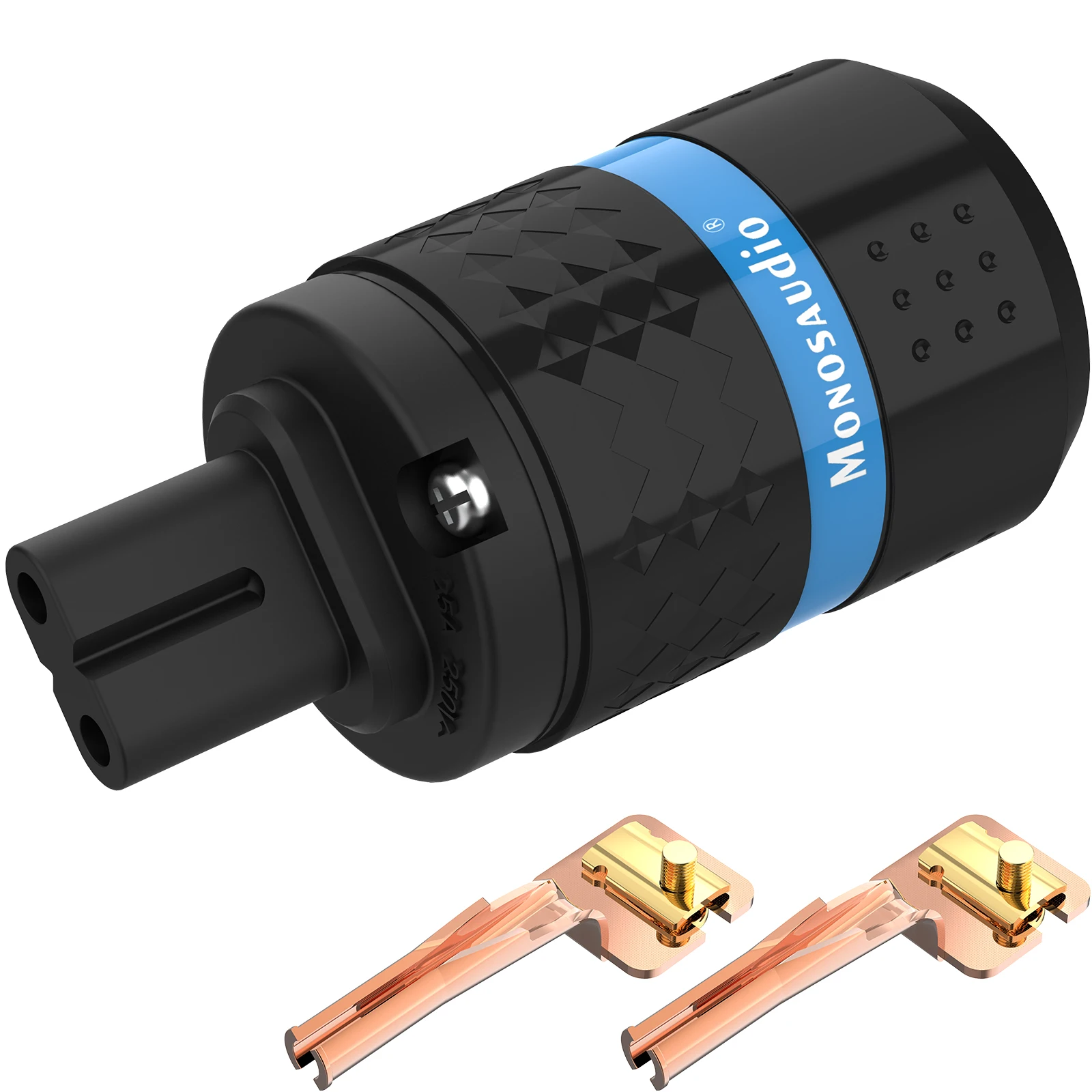 Monosaudio C7 Figure 8 Pure copper Power Plug,IEC320 C7 Mains female power jack, 25A/250V Female Pure Copper Power Connector
