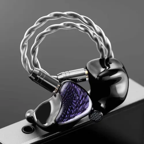 Imagen 2 del producto Auriculares Kinera Celest Wyvern negros, auriculares con controlador dinámico LCP de 10mm con micrófono de pluma desmontable, auriculares con Cable IEM