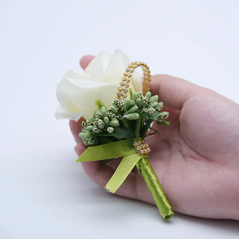 Boutonniere con ojales para novio, padrino de boda, accesorios de flores rosas para padrino de boda, decoración para traje de graduación