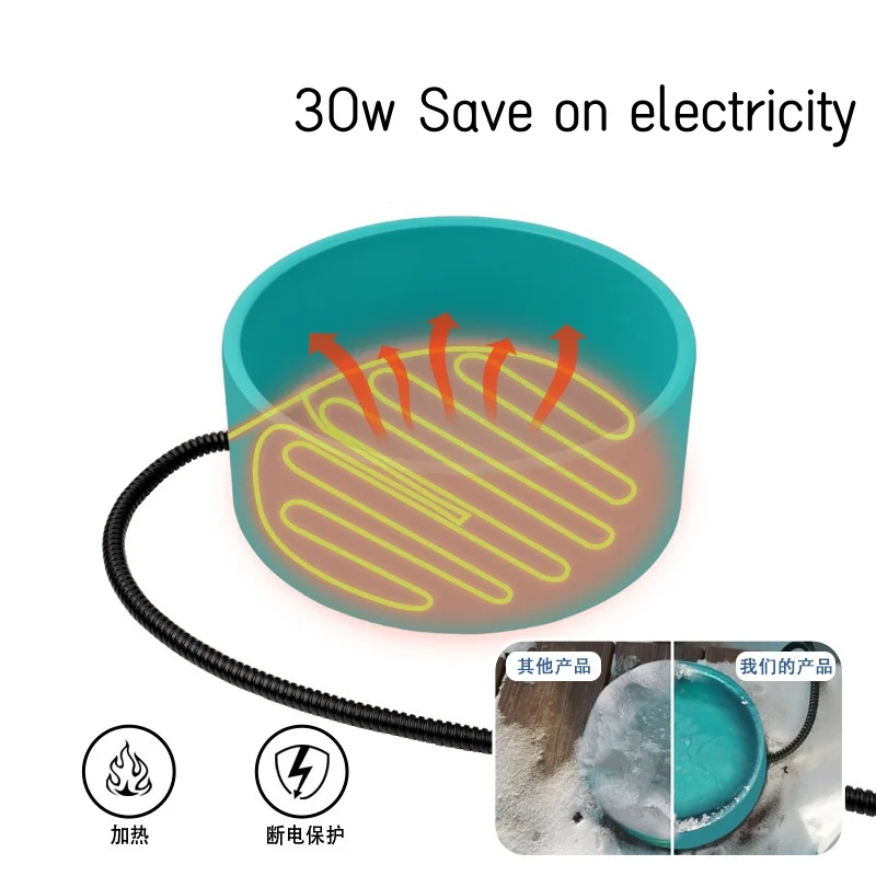 Heated Water Bowl for Dog Cat Chicken Duck in winter Thermal-Bowl Outdoor auto power off 3.2L with Anti Chew Cord 30 W Electric