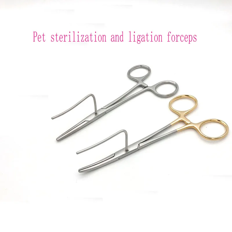 Sterilization tool for dogs and cats, gold handle stainless steel ligation forceps, animal pet tools, hooks, medical use