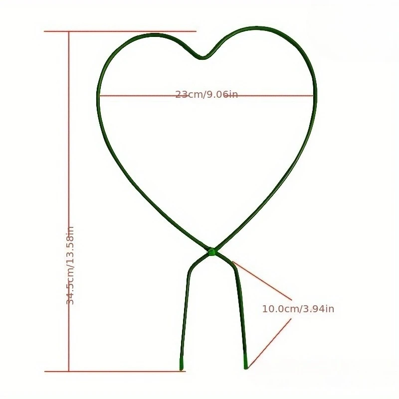 2pcs Metal Garden Trellis with Coating-Heavy-Duty Iron Plant Climbing Frame with Heart-Shaped Opening,Sturdy A-Frame Design