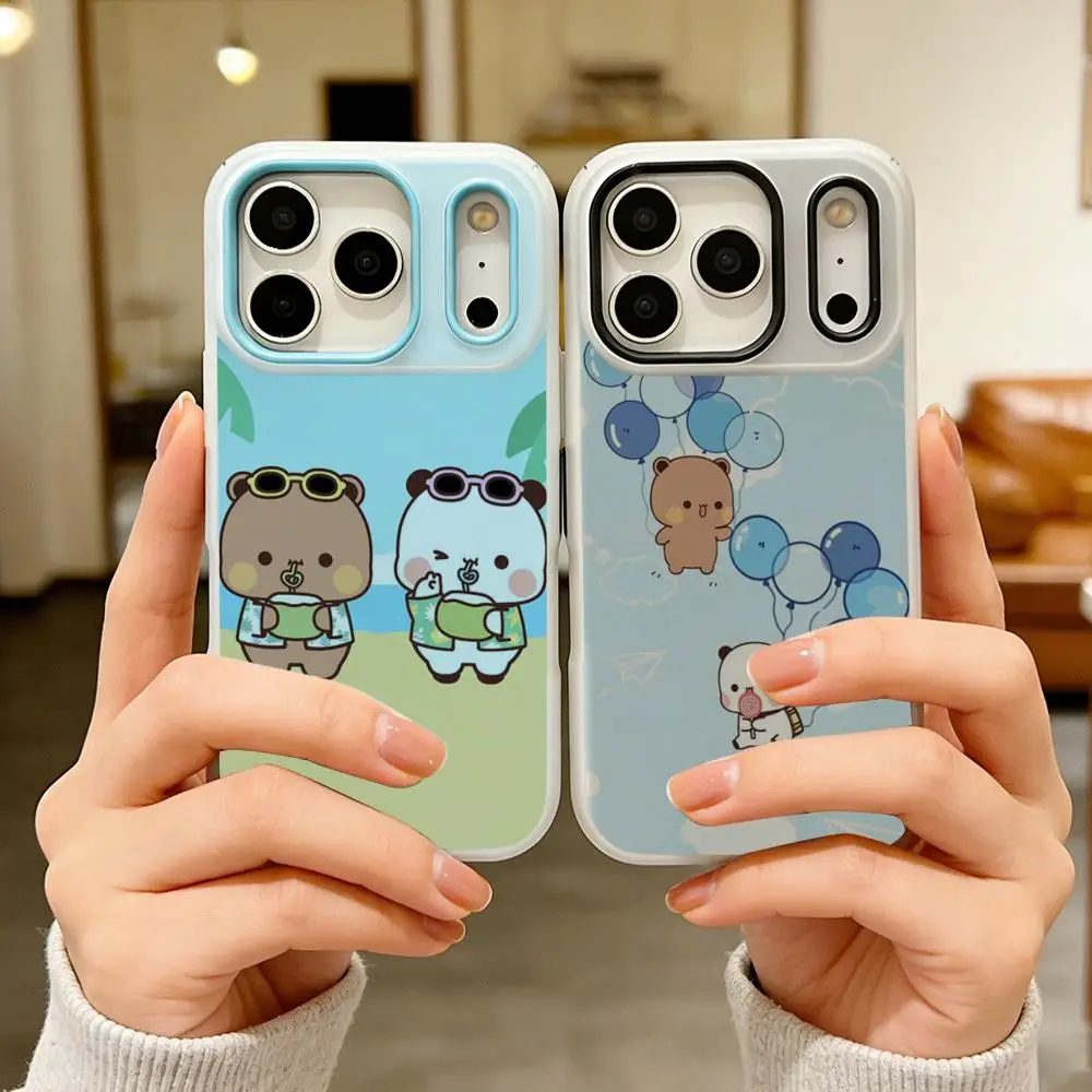 

Character b-bu D-Dudu Phone Case Colorful 2‑in‑1 Jelly Matte Clear Full Protection Case For iPhone 11‑17 Series