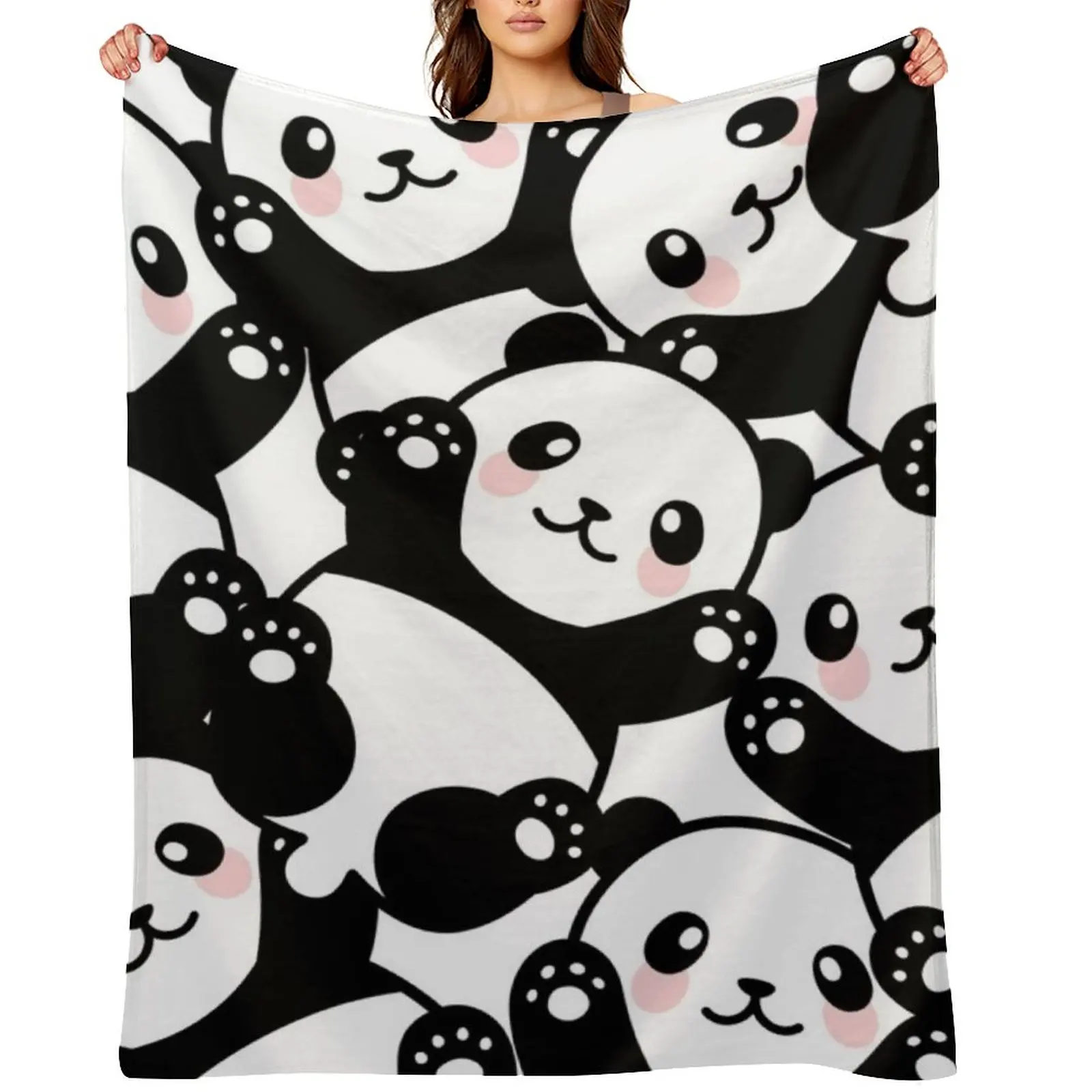 

pandas Throw Blanket Furry Thins For Decorative Sofa Nap Blankets
