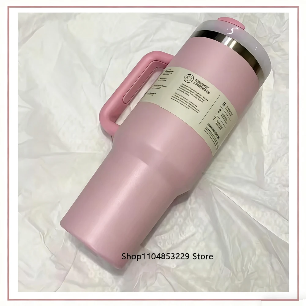 الأكثر مبيعا 40oz الوردي فراغ معزول سيارة القدح مزدوجة الجدار الصلب غطاء من القش مانعة للتسرب الباردة الأساسية 2025
