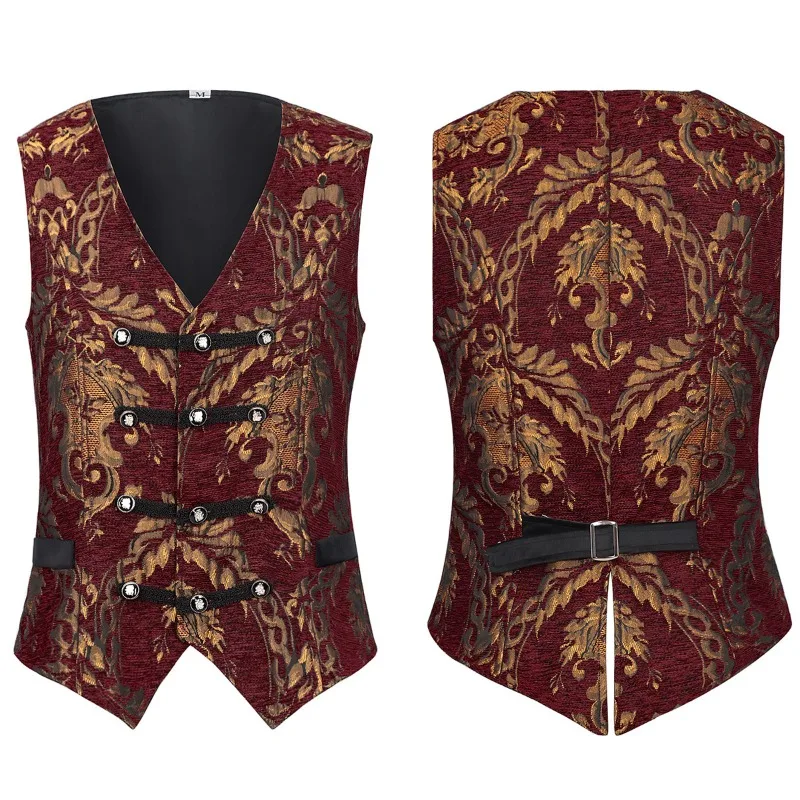 

Британский готический панк-жилет, средневековый европейский ретро-жилет для мужчин, косплей