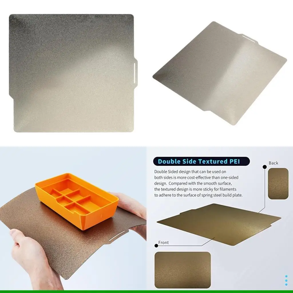 

U55C 257 мм 3D-принтер Горячий кровать Двухсторонний PEI Магнитная пружинная стальная пластина для лаборатории