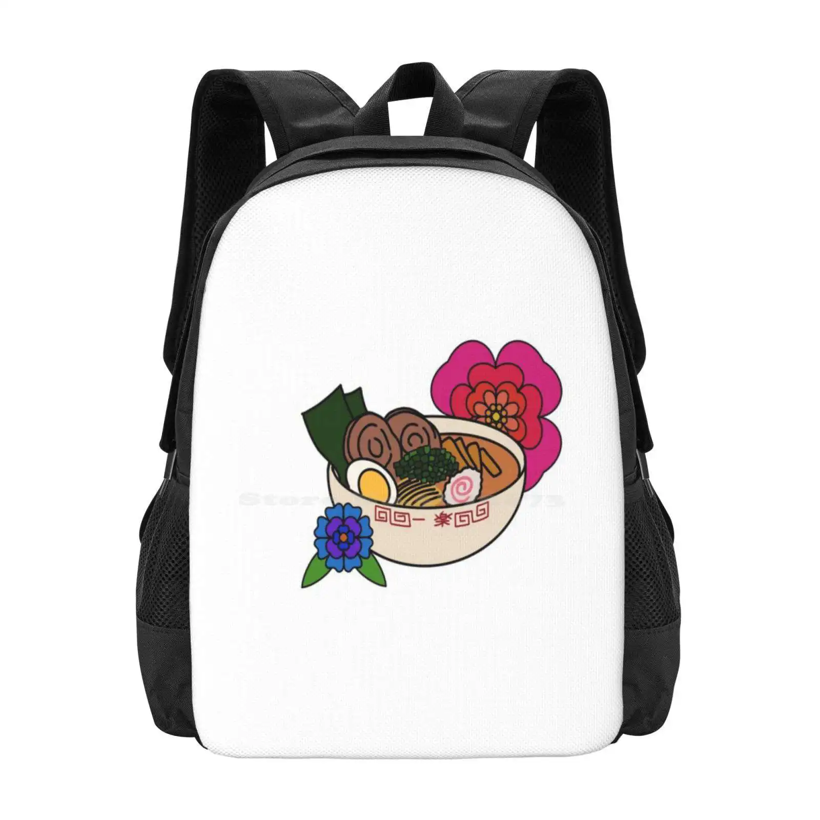 Ramen Ichiraku Teen College Student Backpack Pattern Design Bags Ramen Ichiraku