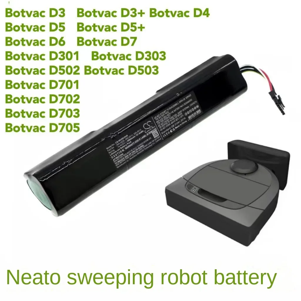 Varrendo Bateria De Lítio Robô, 14.4V, 6800mAh, Adequado para Lito Neato D8 D9 D10