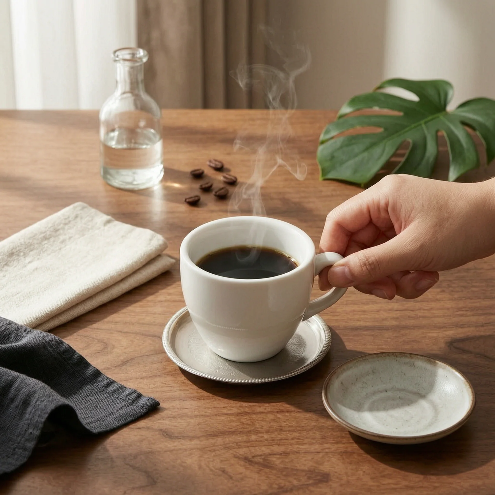 6 Pieces Coaster with Raised Rim Shiny Metal Cup Tray Table Mat Heat Resistant Coasters Washable for Hosts, Tabletop