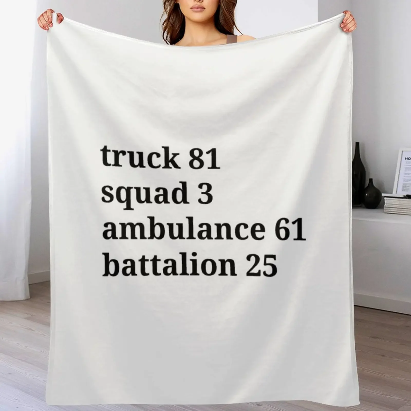 Chicago Fire truck 81, squad 3, ambulance 61, battalion 25 Throw Blanket For Decorative Sofa Soft Plush Plaid Blankets