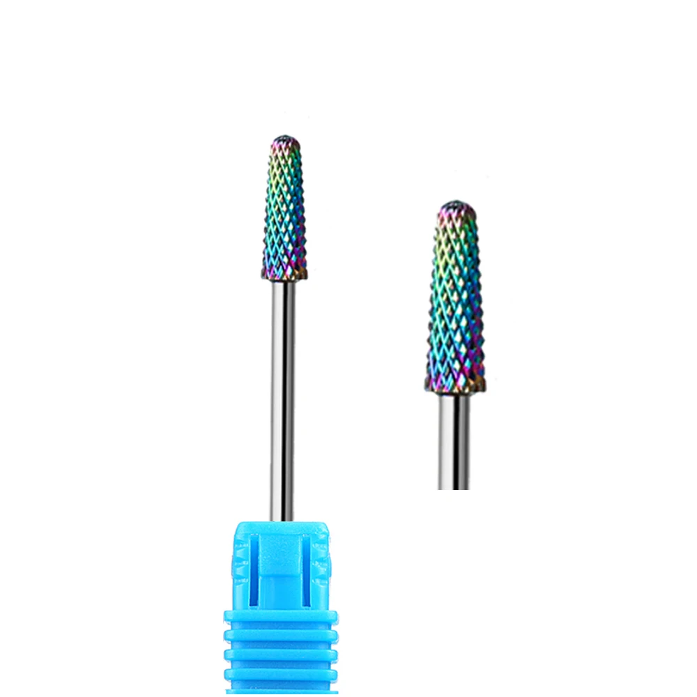 Rainbow Carbide Tungsten Nail Drill Bit Medical Stainless Steel Manicure Cutters Cuticle Clean Nail Drill Accessories Care Tools