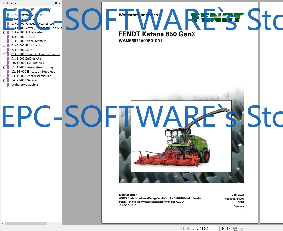 EPC-SOFTWARE FENDT Forage Harvester Diagrams, Operator & Workshop Manuals Multi Languages DVD