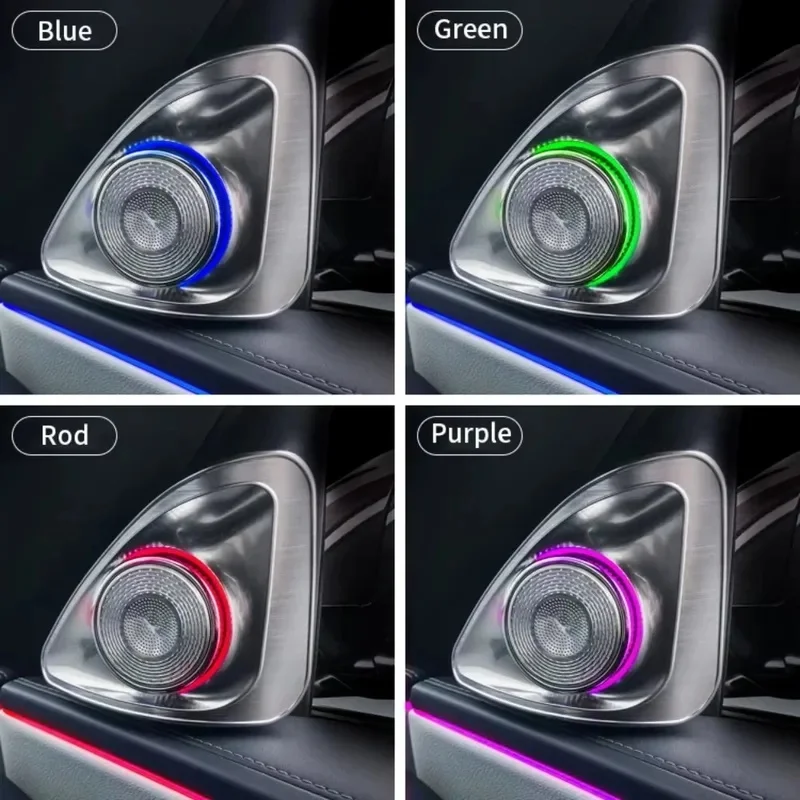 W214 W206 W254 W213 W223 W222 W177 W205 W167 W247 X247 64 Colors Ambient Light A-pillar 4D Rotating Tweeter For Mercedes Benz