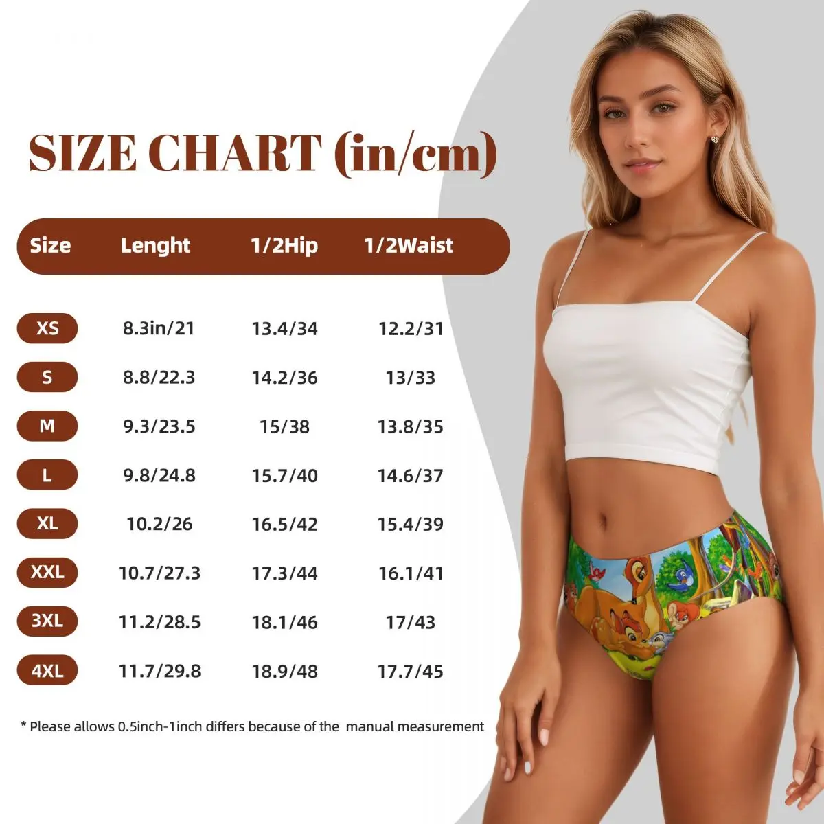 Bambi de dibujos animados personalizados para mujer, nuevas bragas breves, ropa interior elástica para mujer, calzoncillos