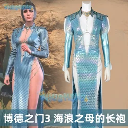 Baldurs Cos Gate 3 Shadowheart Wavemothes Robe Cosplay Costume Necklace Uniform Props Halloween Party for Women Girls Role Play