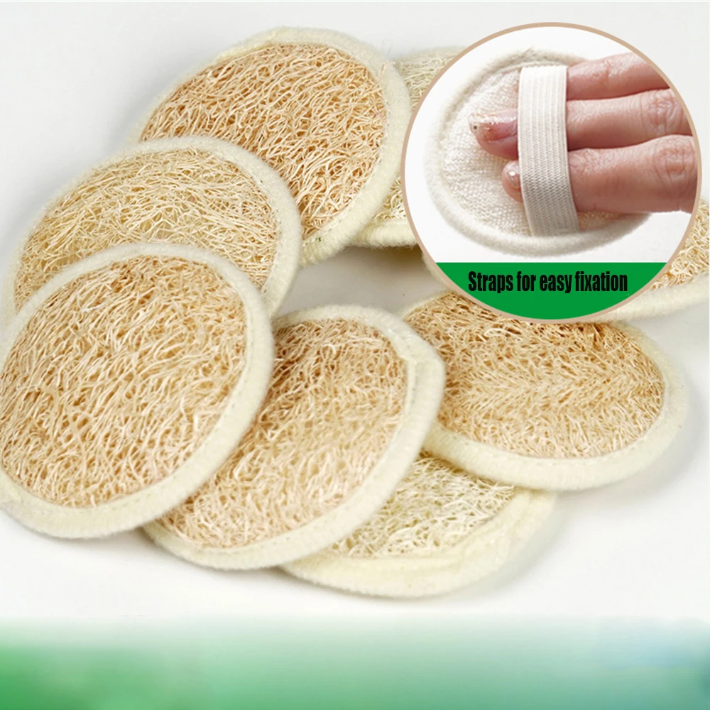 3/6/10 PCS（ Natural loofah puff ）Face Wash Puff Face Wash Puff loofah Face Puff Cosmetic Puff Face Cleansing Natural loofah