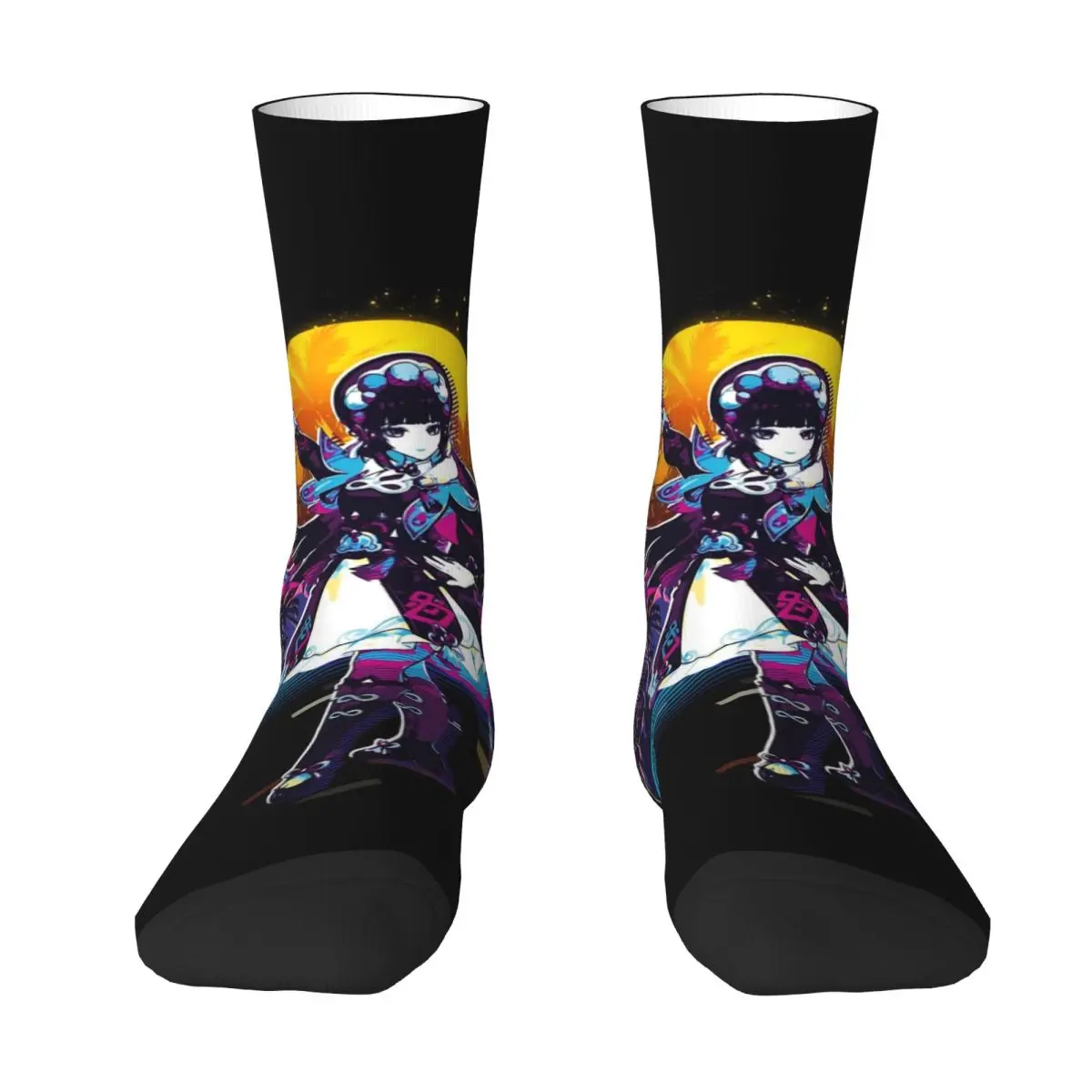 Genshin Impact Stockings 80s Retro Yunjin Graphic Elegant Socks Winter Non Slip Socks Girls Outdoor Sports High Quality Socks