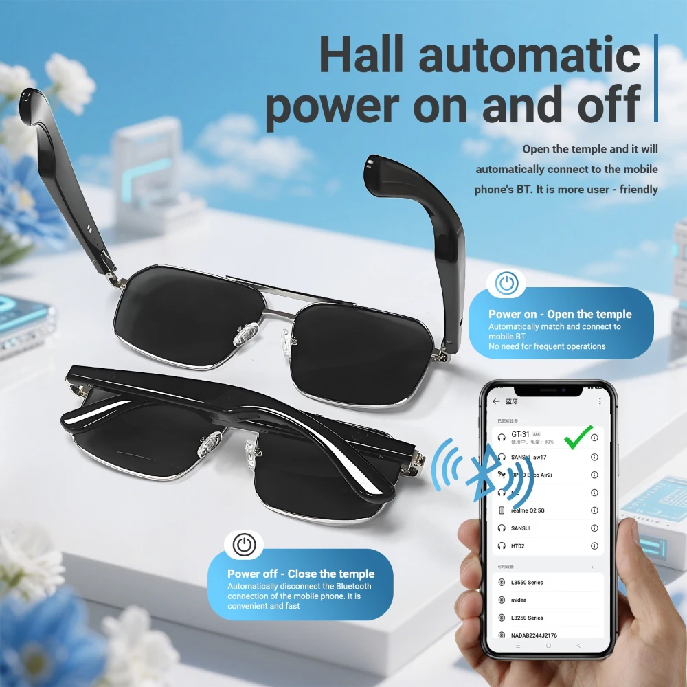 

GT-31 sports spectacles glasses specifications Translation Sunglasses Voice Remote Control Music Eyewear Waterproof Eyeglasses
