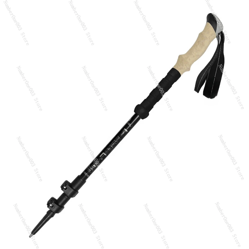 Aluminum Alloy Telescopic Hiking Pole, Outdoor Hiking Outer Lock, Non-Slip