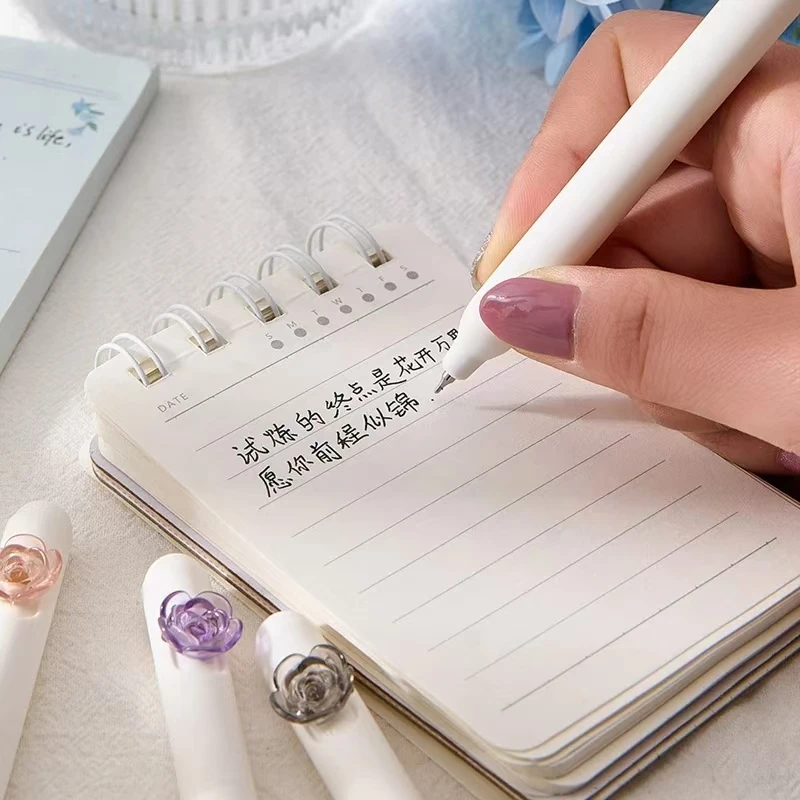 4 قطعة أقلام هلام Kawaii الحبر الأسود CS تلميح يمكن تدوير خارج الملء الكتابة بسلاسة الجمالية القرطاسية قلم حبر جاف اللوازم المدرسية #4