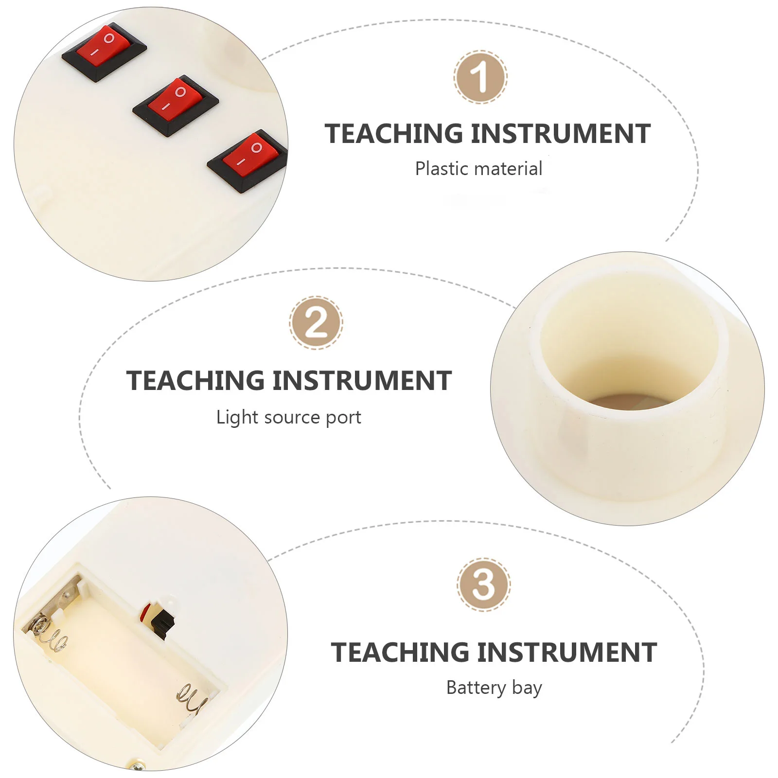 

1pc Optics Experiment Equipment Teaching Instruments Three Primary Color Light Sources Plastic Scientific Apparatus Optic Tools