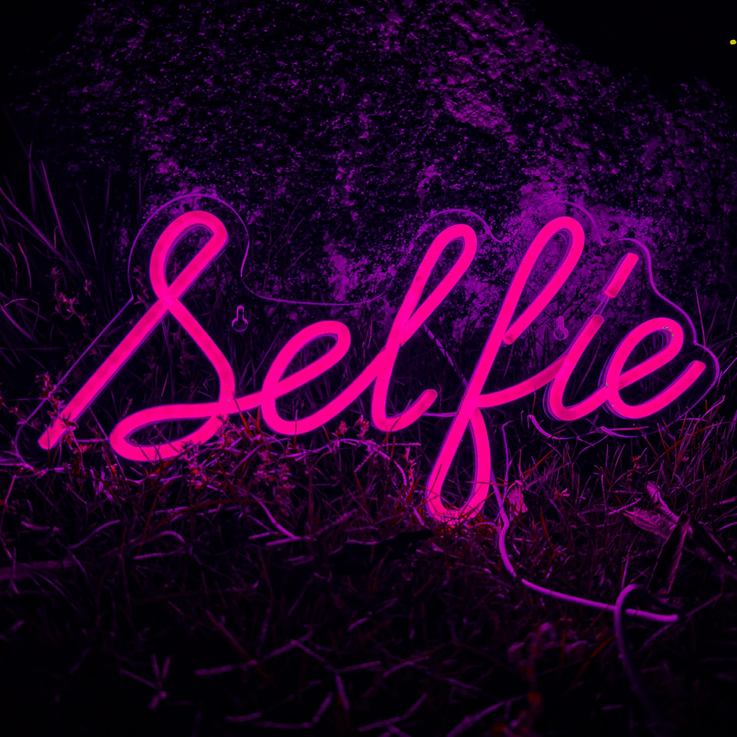 Imagem -02 - Neon Selfie Letter Mural Sign Lâmpada Led Decoração do Casamento Gamer Restaurante Quarto Home Party Art Vibe Wall Decor Gift Light