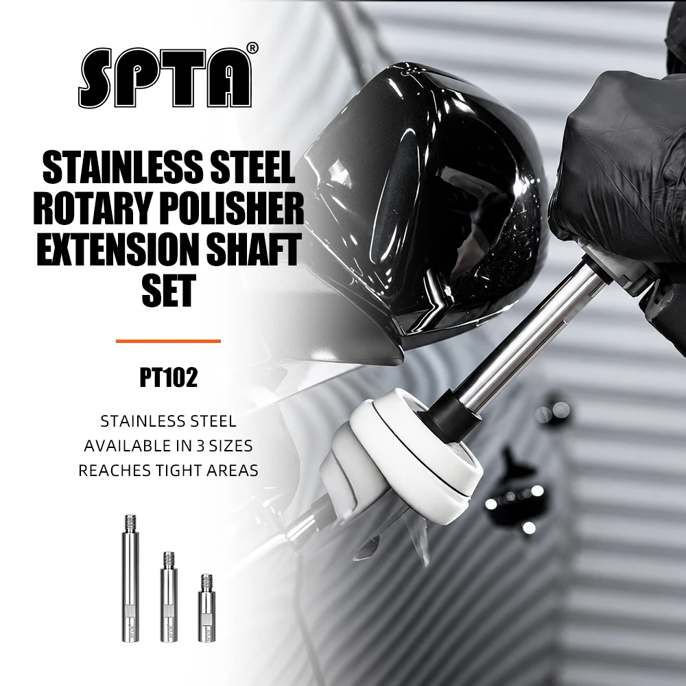 SPTA Stainless Steel Rotary Extension Shaft Set Connector Adapter Angle Grinder Rotary Polisher Extension Shaft Connecting Rod