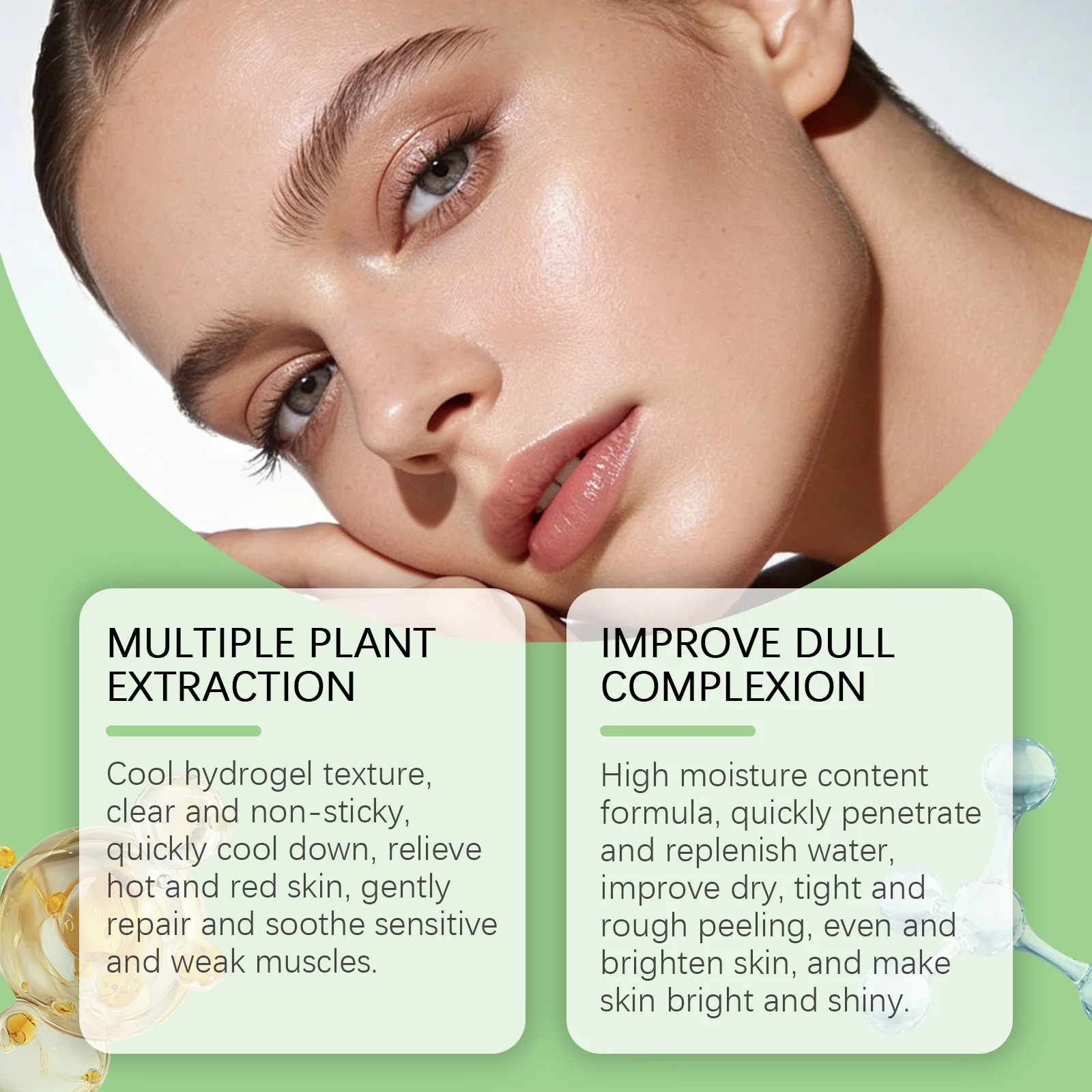 Soothing Facial Gel Panthenol Centella Formula Deep Hydration Reduce Redness Relieve Skin Irritation Repair Sensitive Face Gel