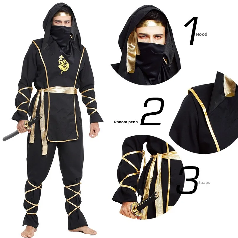 2025 New loween Cosplay Costume Men's Adult Stage Performance  Ninja Outfit Chinese Traditional Festival Apparel