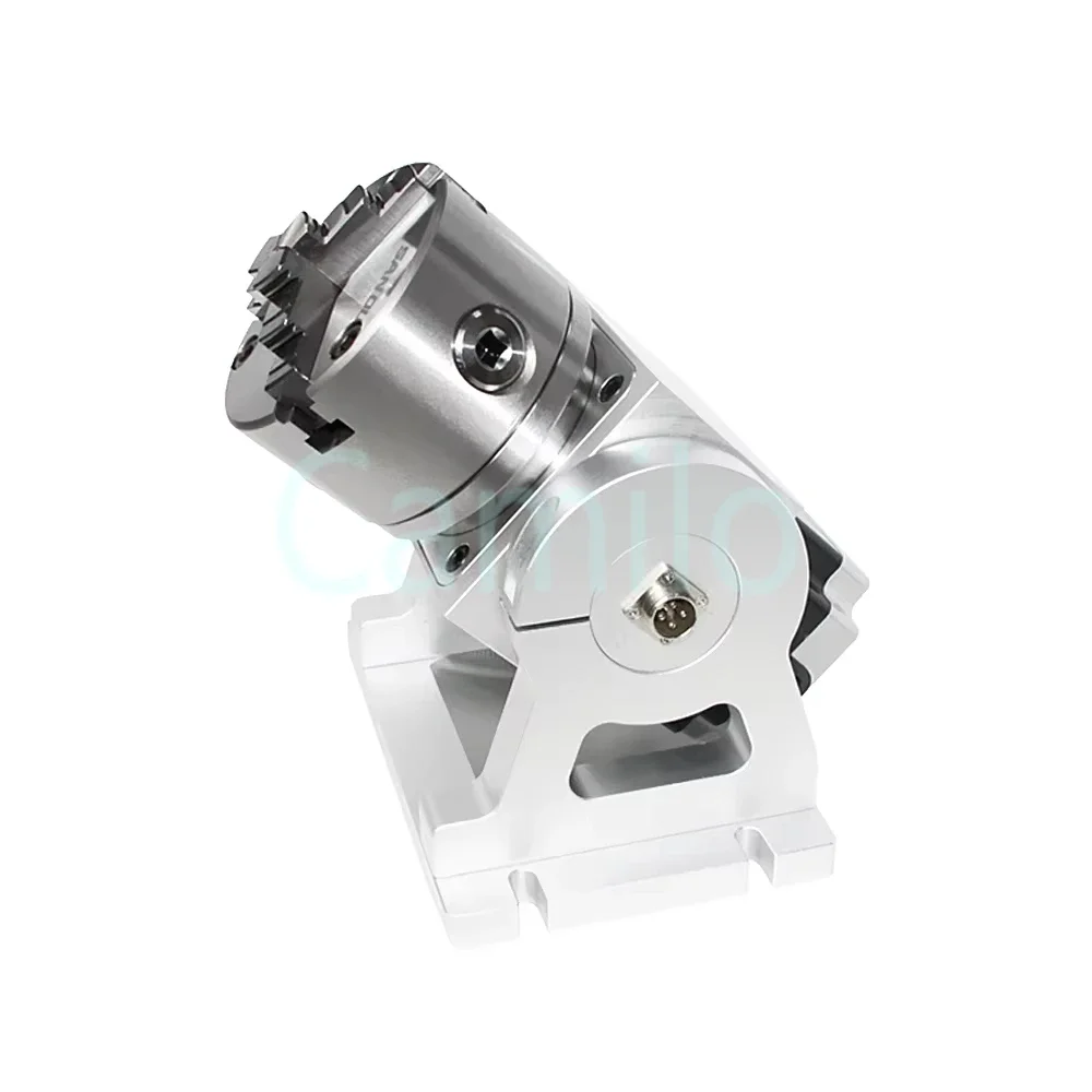Rotary Indexing Dividing Head 3/4 Jaws 4th Rotary Axis 100mm Chuck With 86mm Nema34 Stepper Motor Speed Reducing Ratio 50:1