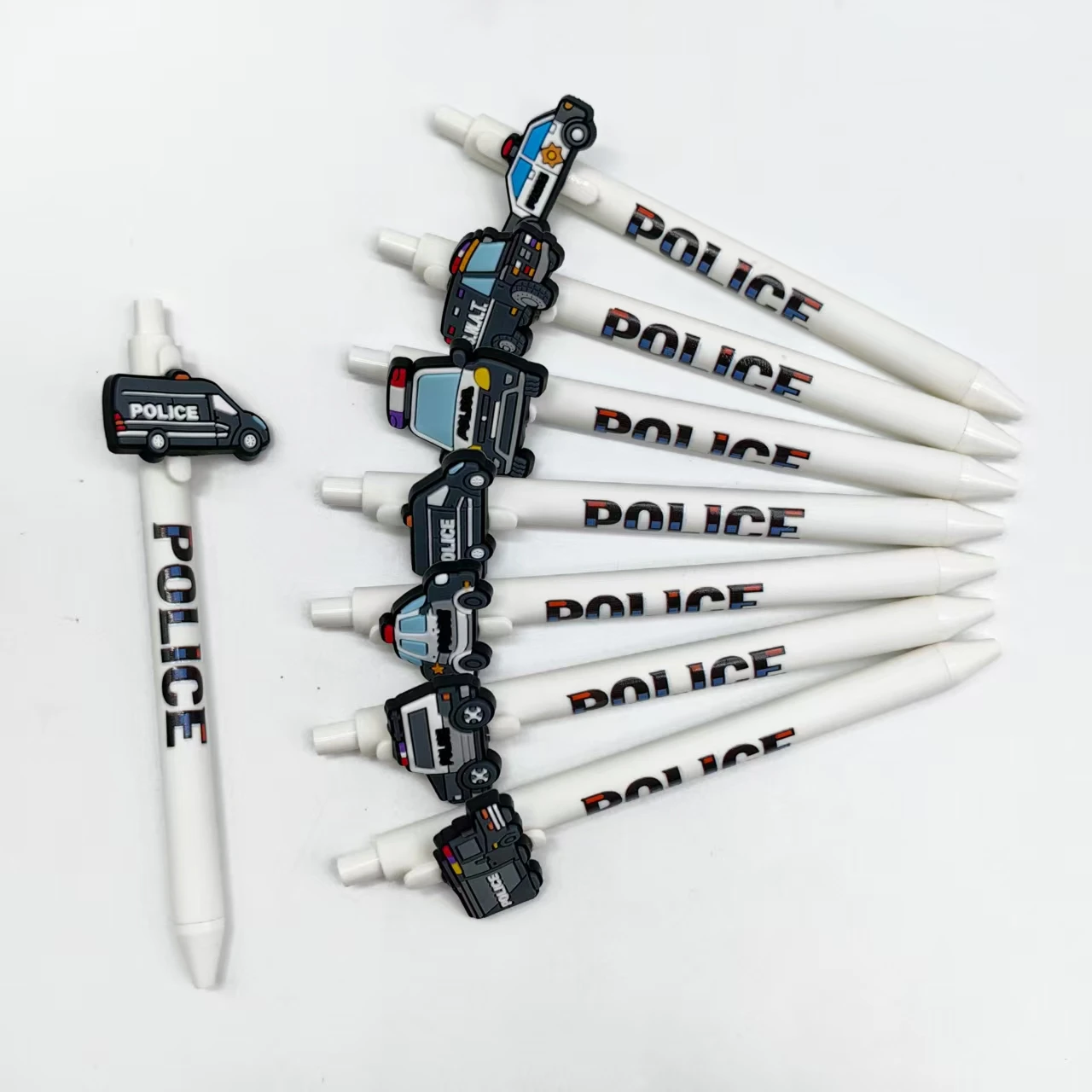9 قطعة/12 قطعة الأبيض الإبداعية سيارة الشرطة طالب توقيع أقلام حبر جاف دراسة اللوازم المكتبية هدية