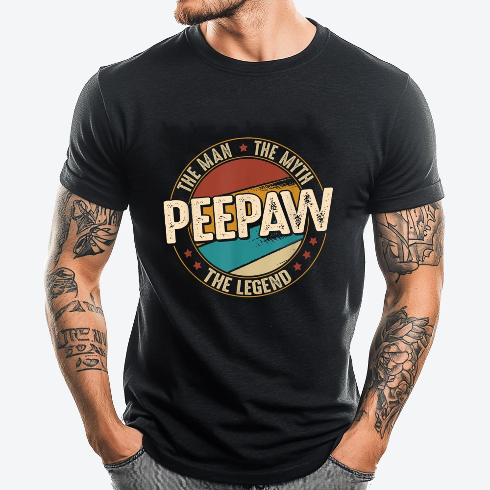 

Peepaw Shirts From Grandchildren Peepaw The Myth The Legend Graphic T Shirts Men Cotton Female Gifts For Men Graphic