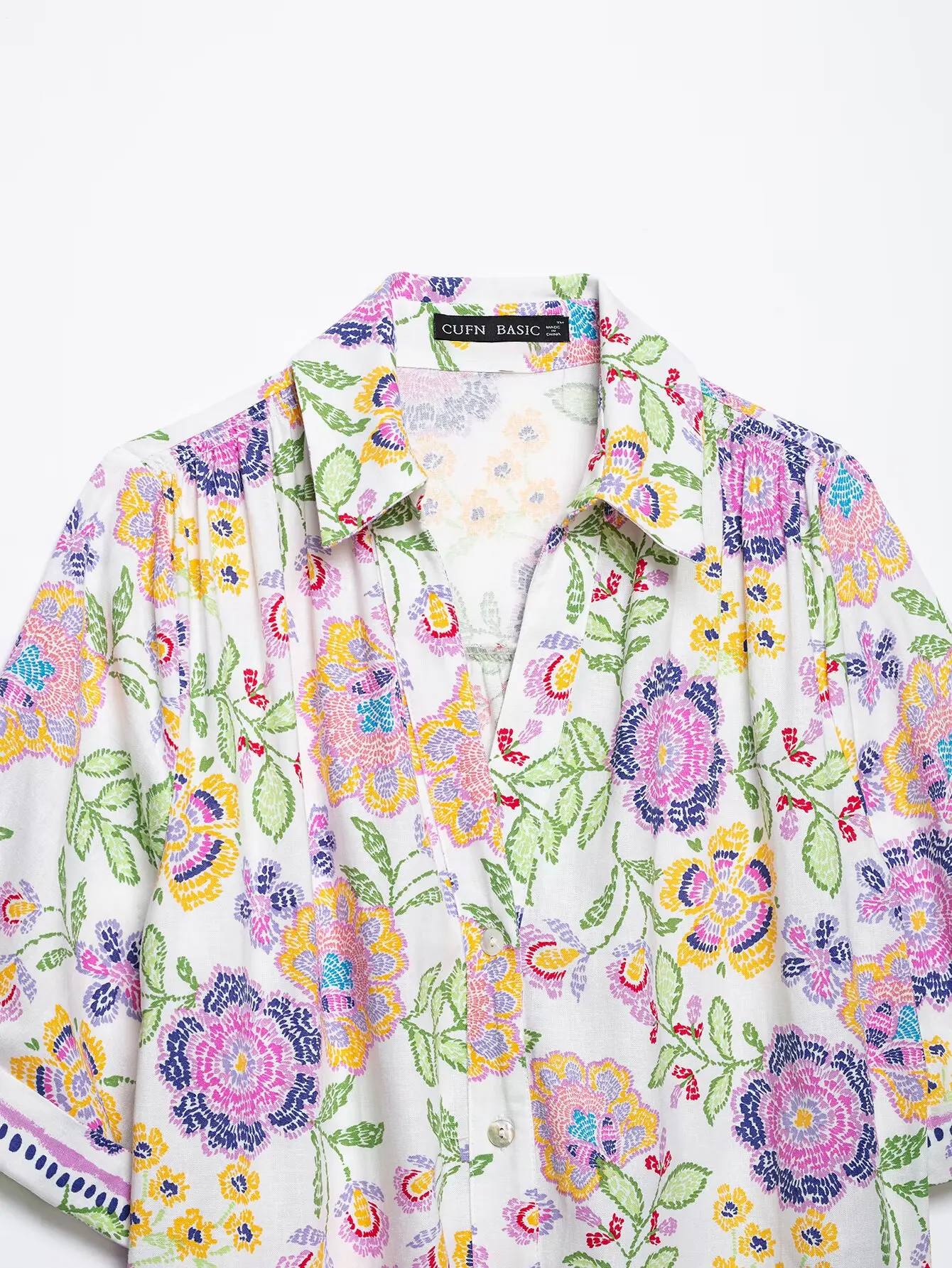 Willshela Women Fashion Printed Single Breasted Blouse Vintage Lapel Neck Short Sleeves Female Chic Lady Shirts view 3