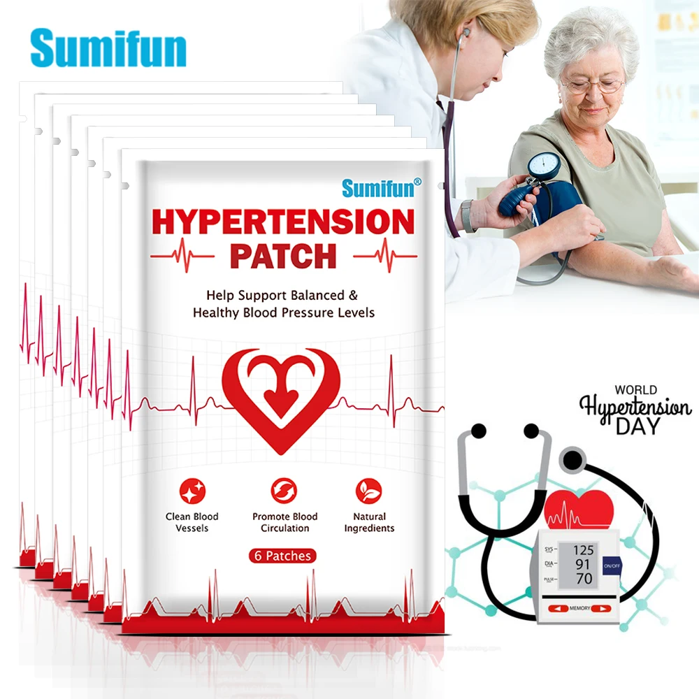 

18-48Pcs Sumifun Hypertension Treatment Patch Chinese Medicines Herbal Reduce Balance Blood Pressure Medical Plaster Health Care