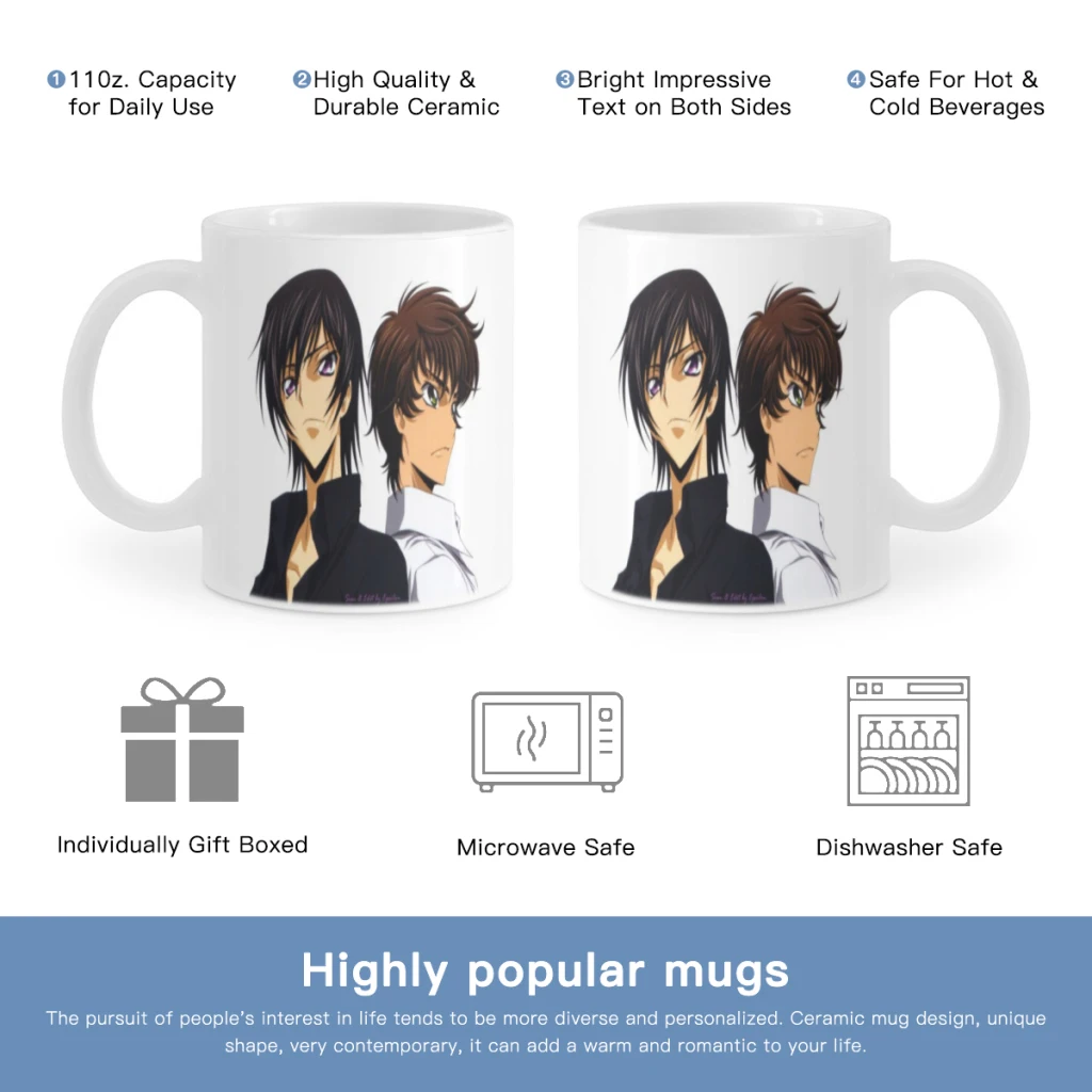 

Anime Code Geass Lelouch Free shipping Ceramic Mug Cute Coffee Tea Milk Stave Mugs And Cups with Handle Novelty Gifts