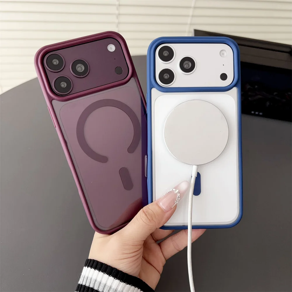 Großhandel Luxus Magsafe Magnetische Hülle für iPhone 18 Pro Max 17 16 15 14 13 12 11 Transparente Kabellose Lade-Bumper-Hülle – Detail 5