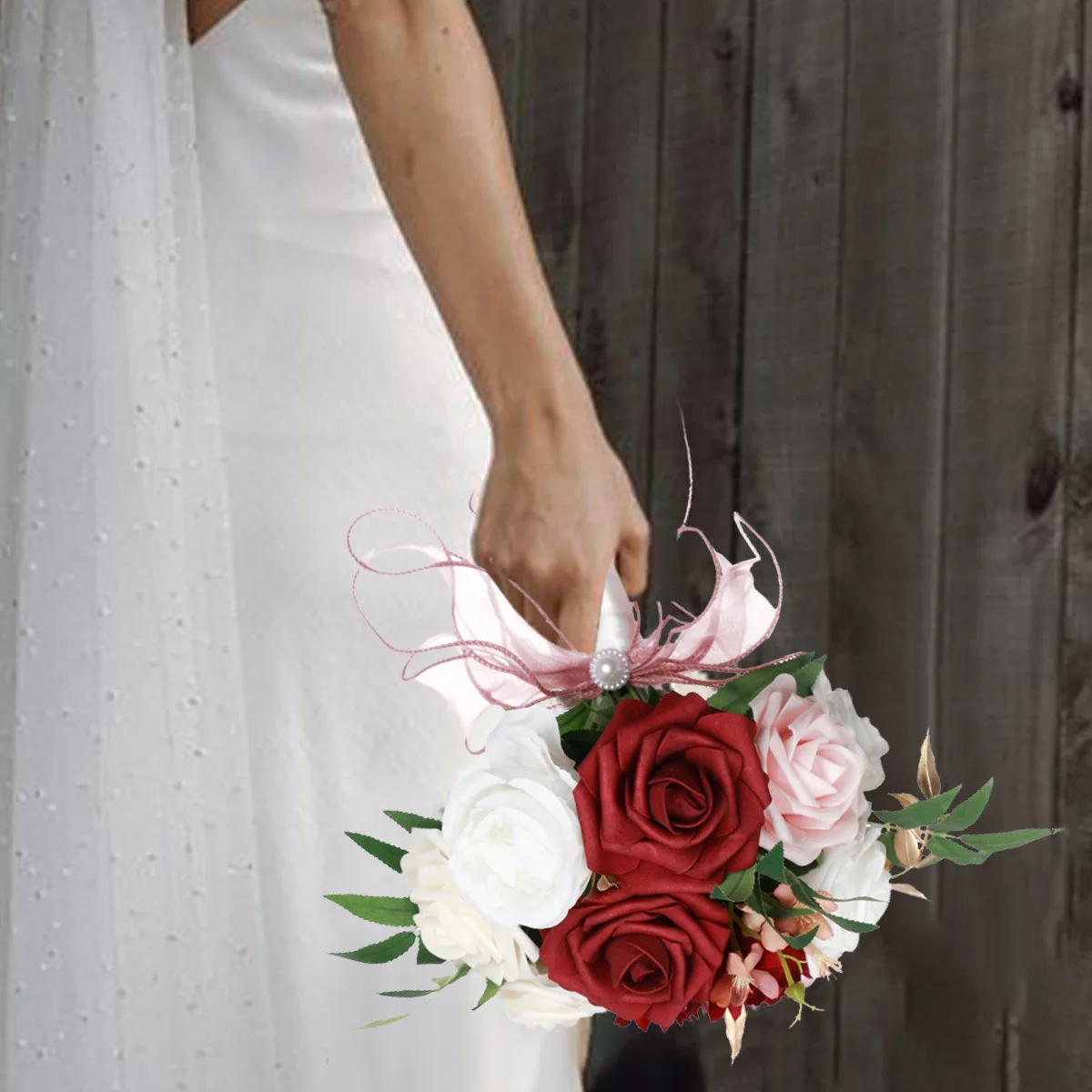 

Romantic Silk Artificial Wedding Bouquets for Bride, Bride Bouquets for Wedding, Hand Bouquet, Perfect for Valentine's
