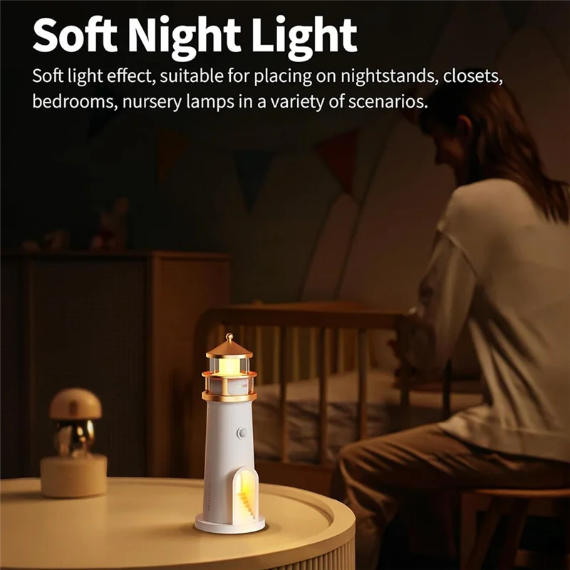 

A04G-Moon Projection Lighthouse Wireless Portable Motion Sensor Birthday Gift For Kids, Children, Gifts, Bedroom, Nursery, Decor