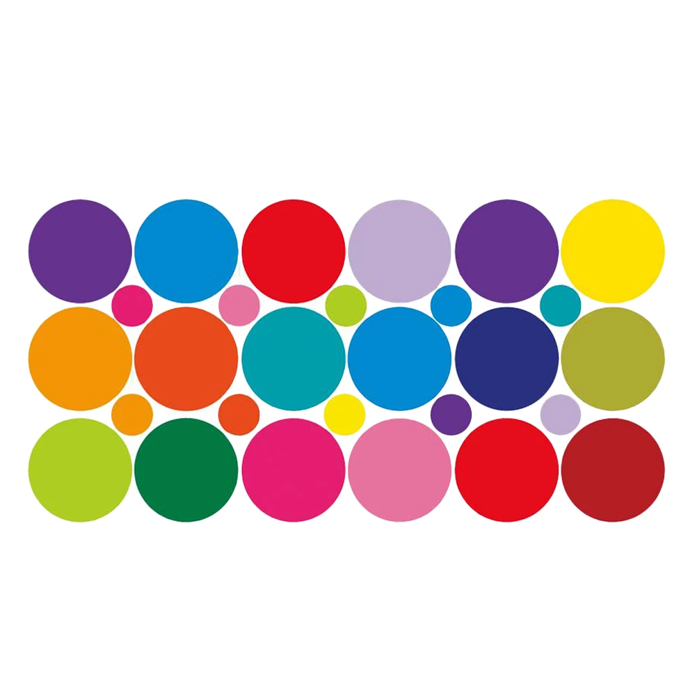 1 set Stickers Round Dots Wall Decals Round Dots Decals for Kids Room Removable PVC Home Decoration