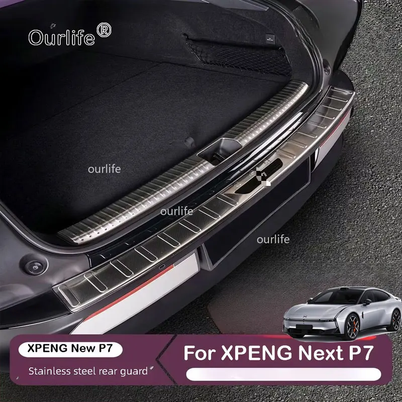 For XPENG Next  P7 New P7 2026 2027 Car Trunk Threshold Strip Inner Bumper Guard Tailgate Anti Kick Accessories