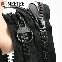 Meetee 20# Resin Zipper Extra Large Open-End Zippers for Sew Purse Jacket Tent Zip Repair Kit Garment Sewing Accessories