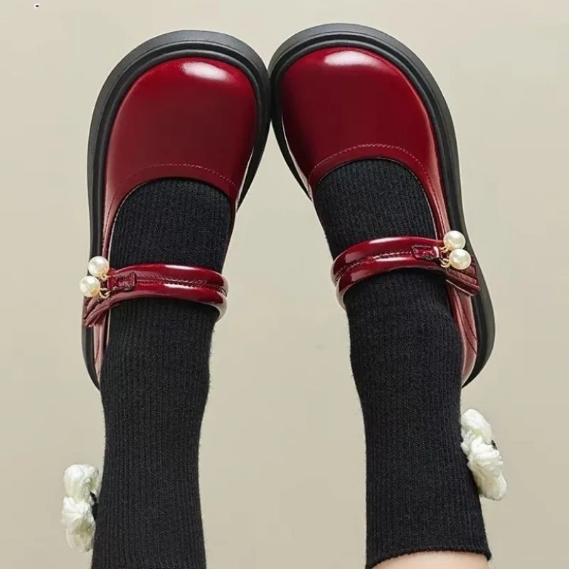 

Kids Leather Shoes Soft Sole Princess Style Red Black Fashionable for Girls School Performance Fall 2026 New Arrival