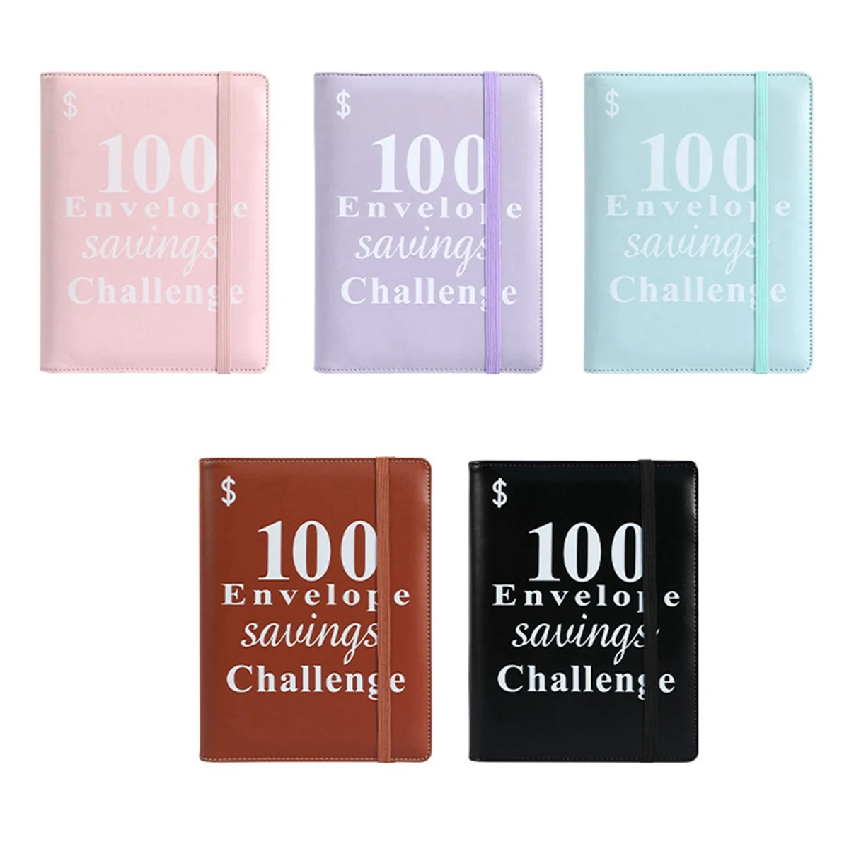 100 Envelope Money Saving Challenge Binder, Reusable A5 Money Budget Binder Challenges Book Pink