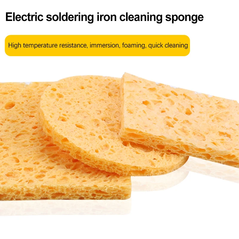 

10Pcs Soldering Iron Tips Cleaning Sponge High Temperature Enduring Condense Sponge For Welding Tips Cleaning Tools